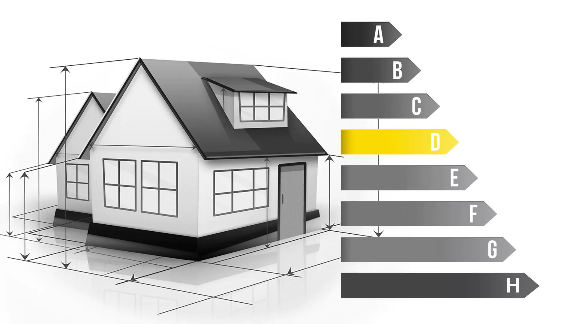 Energieeffizienzklasse D für gebäude