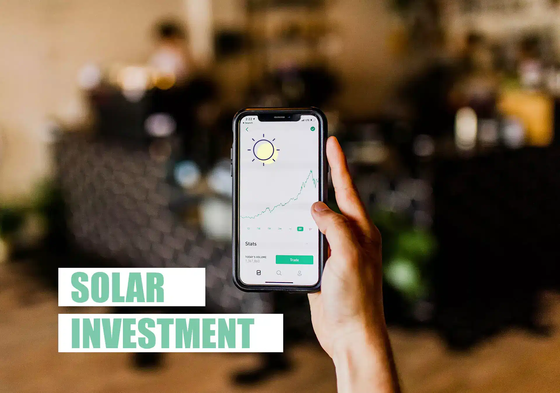 Solar Investment auf einem handy