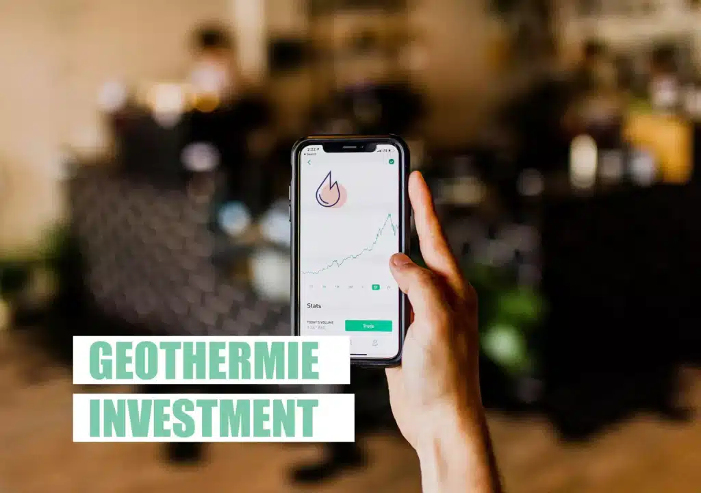 investment geothermie auf handy abgebildet