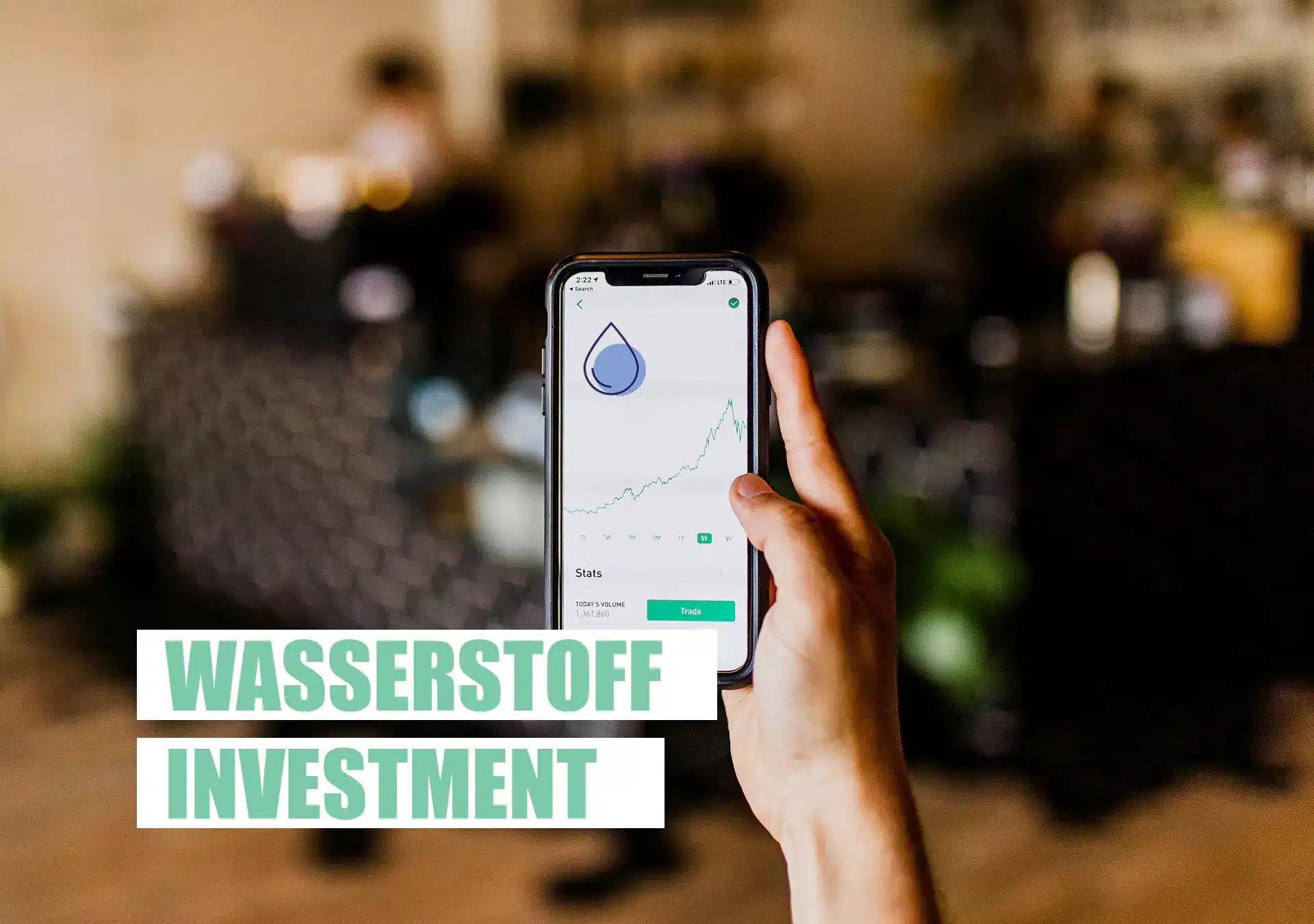 Investment in Wasserstoff Graph auf Handy