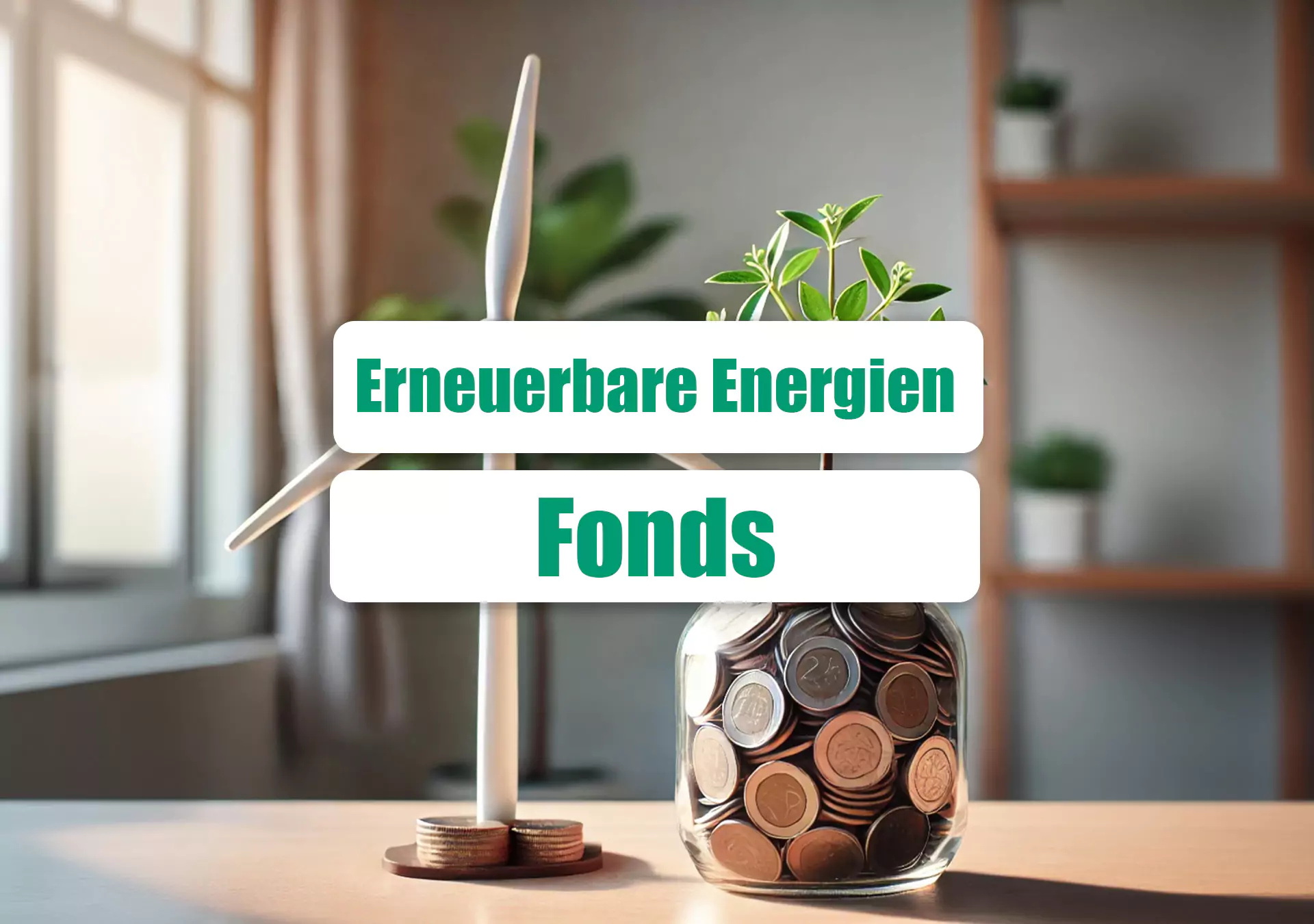 glas mit geld und aufschrift erneuerbare energien fonds