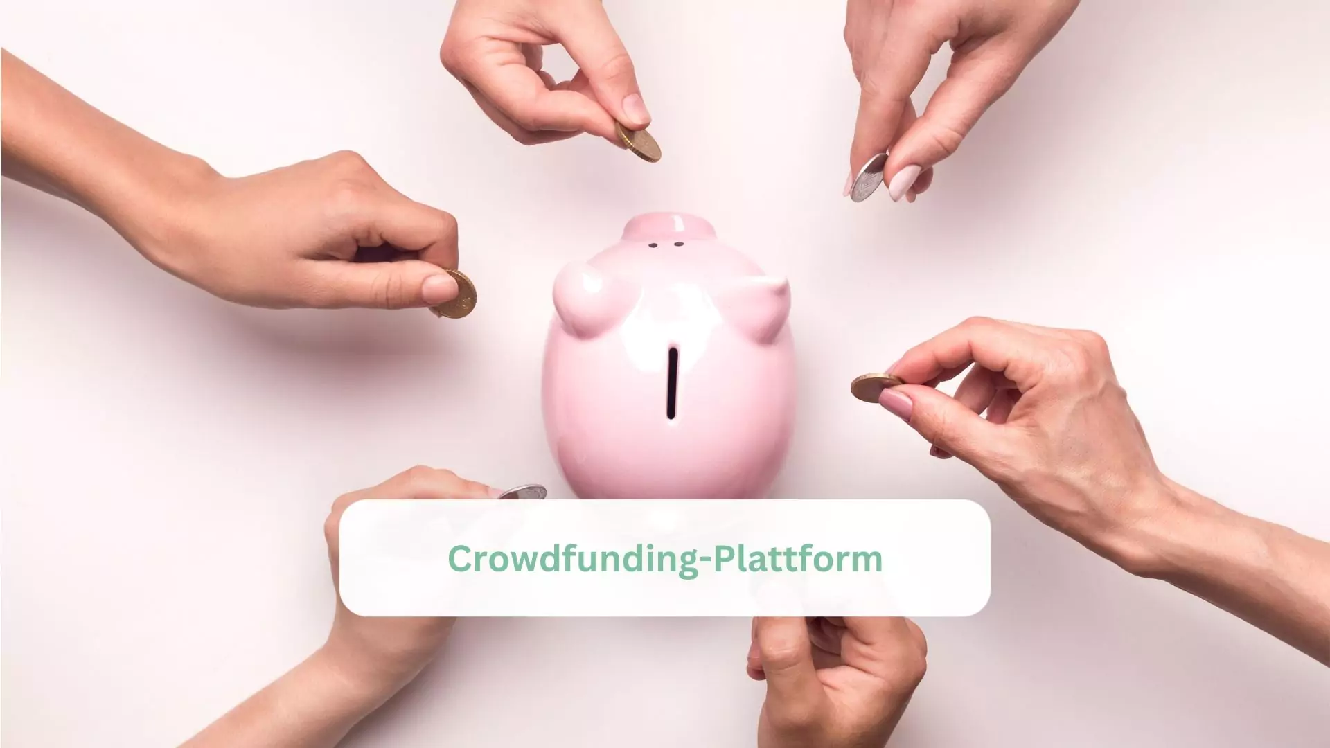 Crowdfunding Plattformen Hände mit Münzen legen Geld in Sparschwein