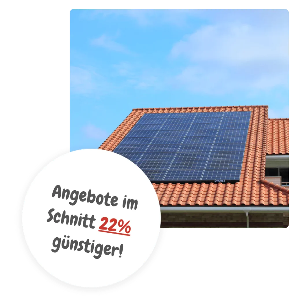 PV Anlage auf Hausdach mit PV Icon