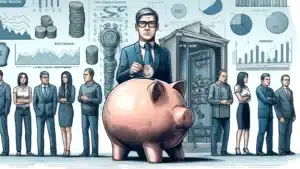 Mann mit Sparschwein