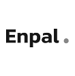Der schwarze Schriftzug Enpal mit einem fettgedruckten E, gefolgt von einem grauen Punkt, steht auf einem hellgrauen Hintergrund und verdeutlicht das Engagement der Marke für erneuerbare Energien.