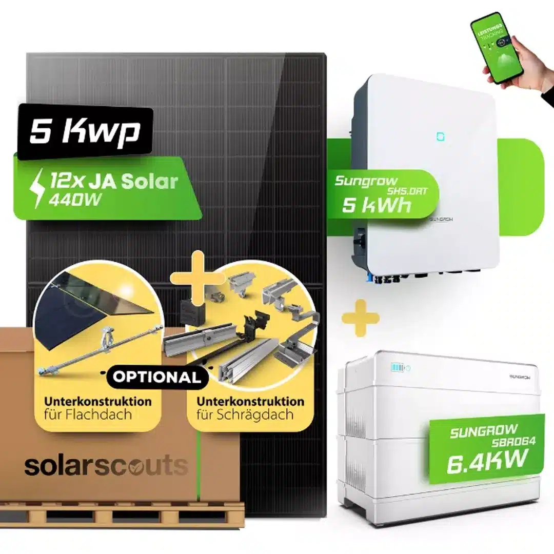 Ja Solar Sungrow 5 kWp Solaranlage mit Speicher