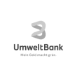 Logo für die UmweltBank mit dem Slogan Mein Geld macht grün.